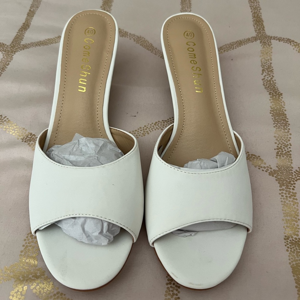 White Mule Heels
